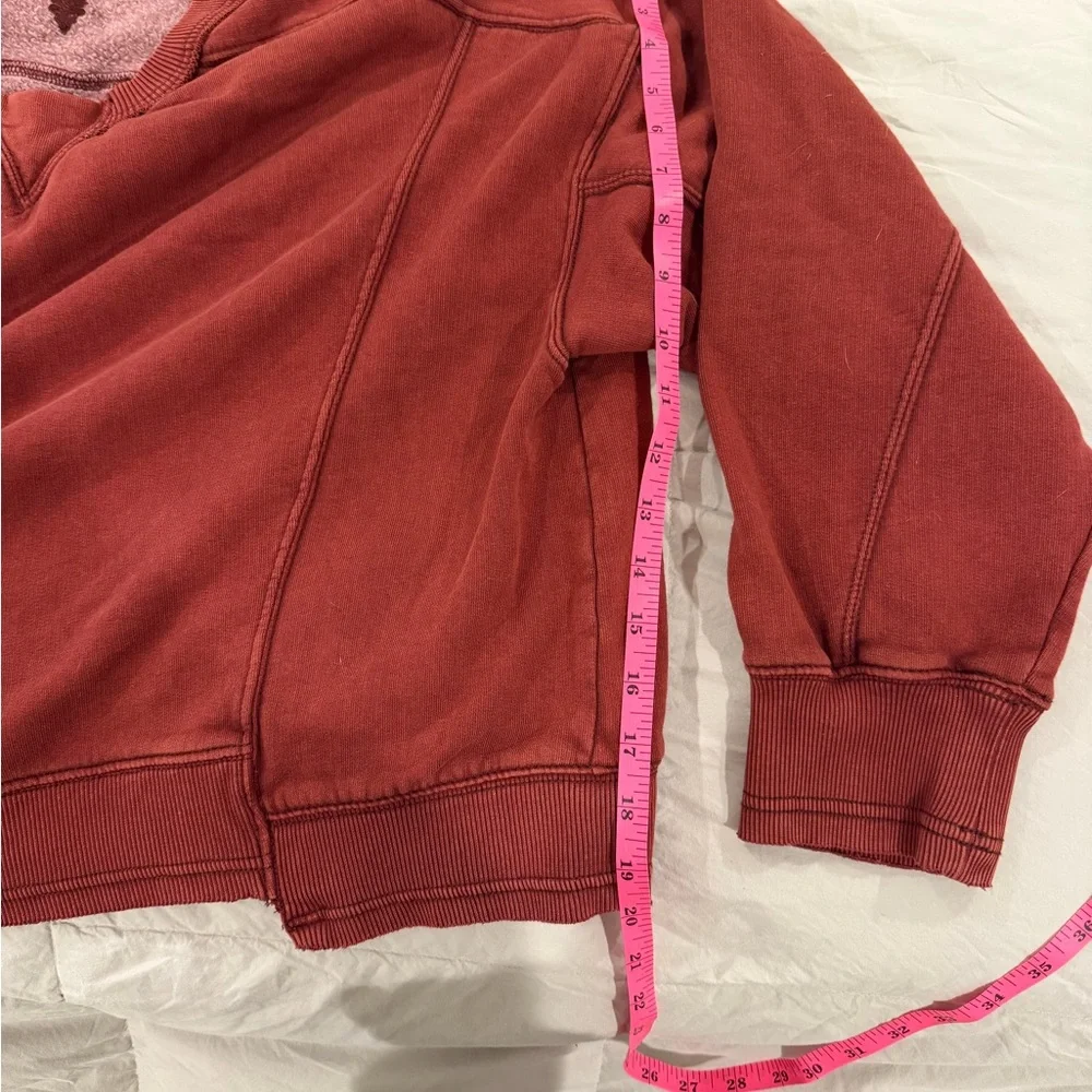 Free People FP Movement Intercept Pullover Size L Wine Red Sweatshirt Crewneck - Picture 6 of 6